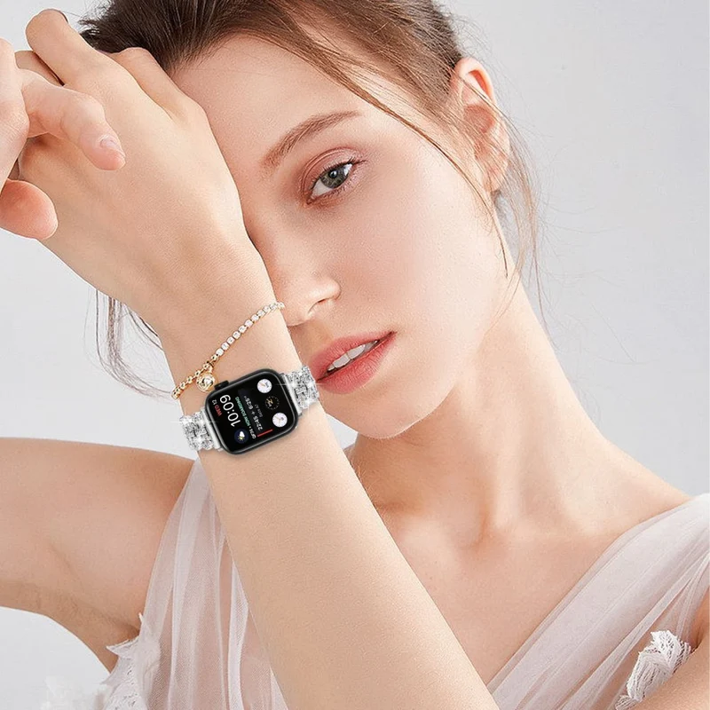Apple Watch Series 8 (45mm) / Watch Ultra rhinestone décor alloy strap