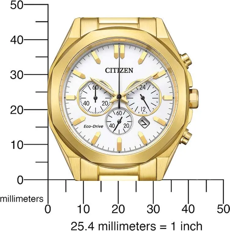 Citizen CA4592-85A Herrenuhr • Eco-Drive Solarantrieb • Goldplattierter Chronograph