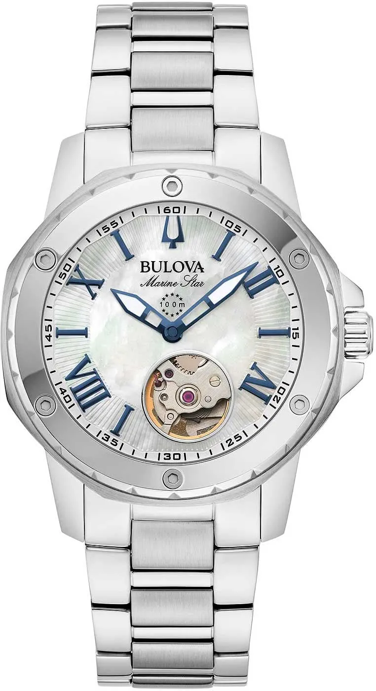 Bulova Marine Star 96L326 Damenuhr • Automatikwerk • Perlmutt-Zifferblatt
