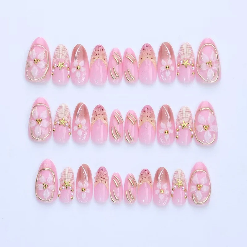 Verzierte Press-On-Nagelset