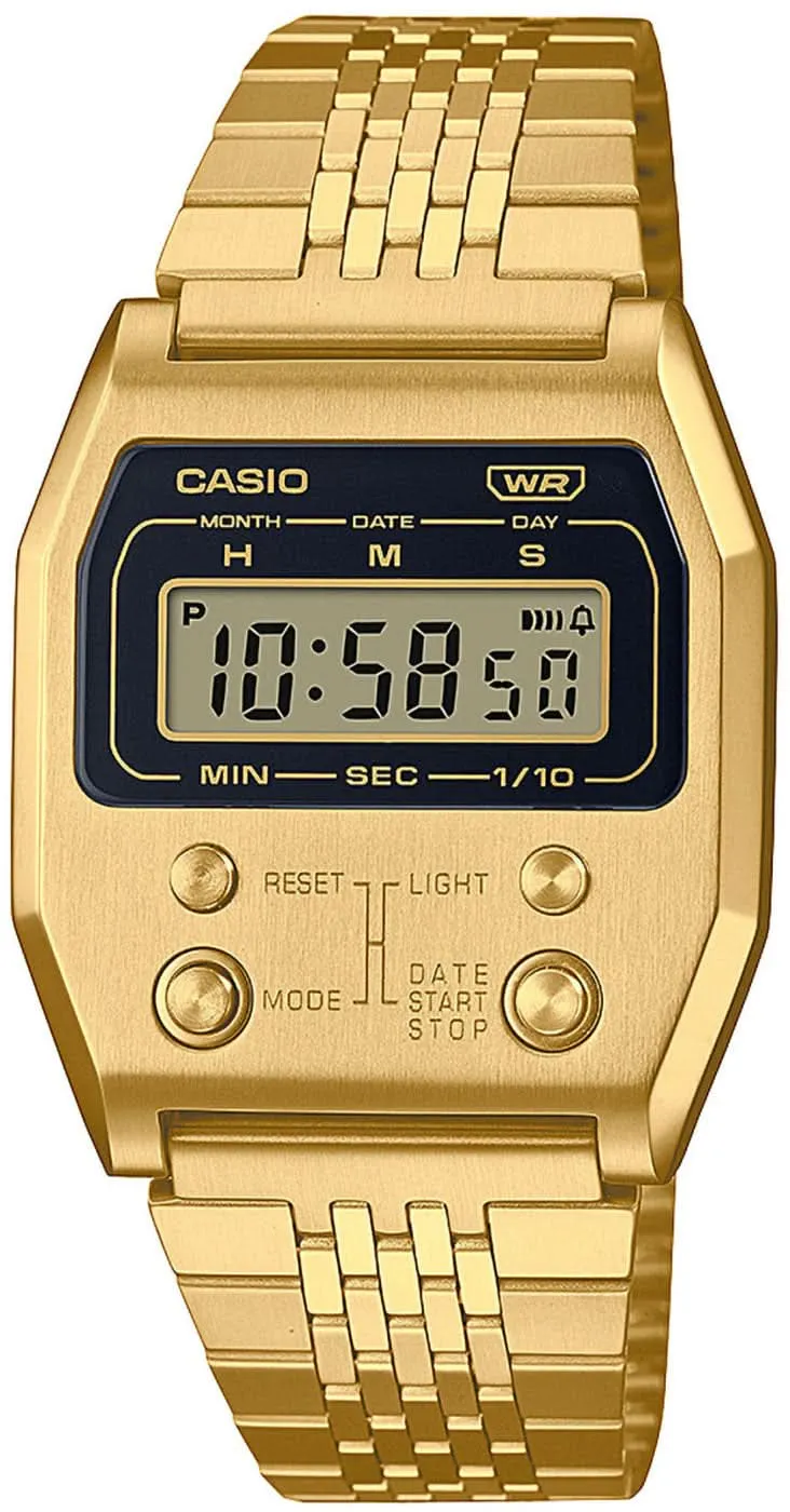 Casio Vintage A1100G-5EF Uhr • Kultiges Retro-Design • Einzigartiges Fronttasten-Layout