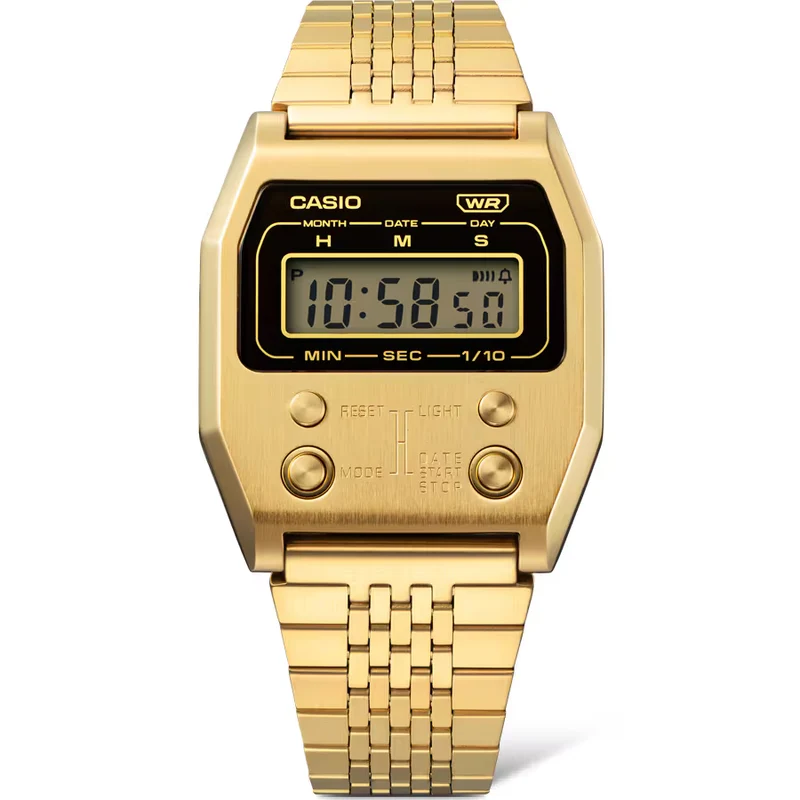 Casio Vintage A1100G-5EF Uhr • Kultiges Retro-Design • Einzigartiges Fronttasten-Layout