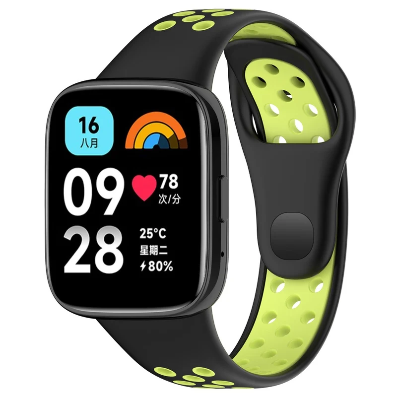 Xiaomi Redmi Watch 3 / Lite 3 / 3 Active dual color silicone strap - Black / Lime