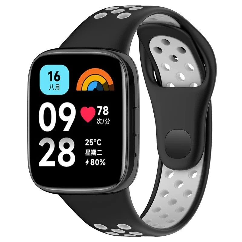 Xiaomi Redmi Watch 3 / Lite 3 / 3 Active dual color silicone strap - Black / Lime