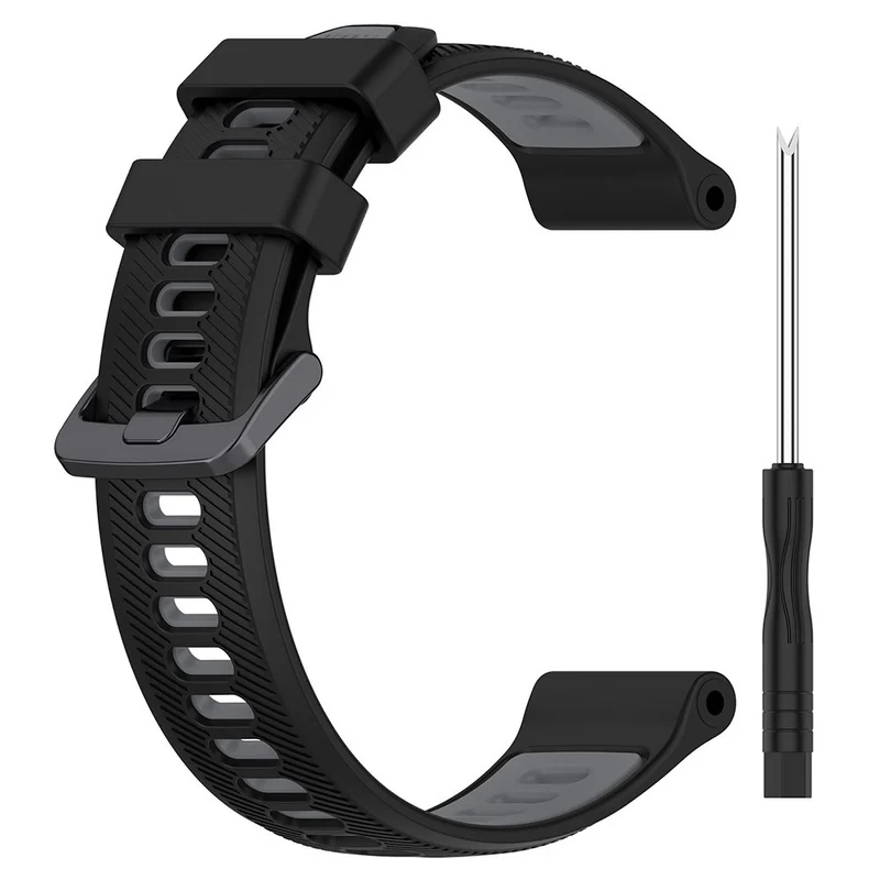 22mm Garmin / Coros / Amazfit dual color silicone strap - Black / Grey