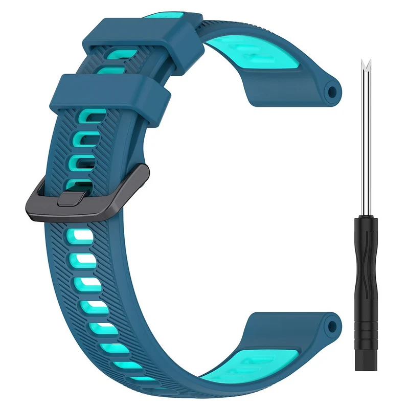 22mm Garmin / Coros / Amazfit dual color silicone strap - Black / Grey