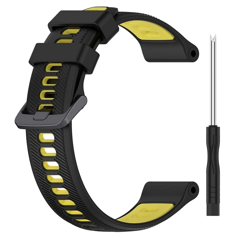 22mm Garmin / Coros / Amazfit dual color silicone strap - Black / Grey