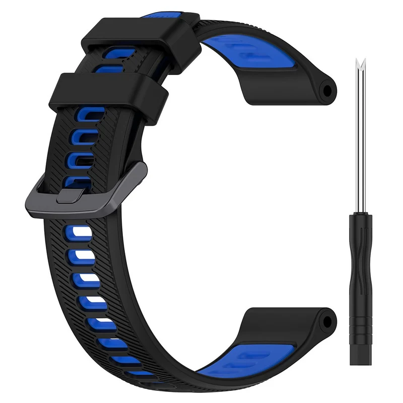 22mm Garmin / Coros / Amazfit dual color silicone strap - Black / Grey
