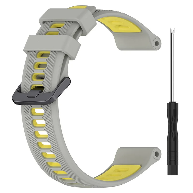 22mm Garmin / Coros / Amazfit dual color silicone strap - Black / Grey