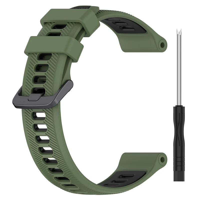 22mm Garmin / Coros / Amazfit dual color silicone strap - Black / Grey