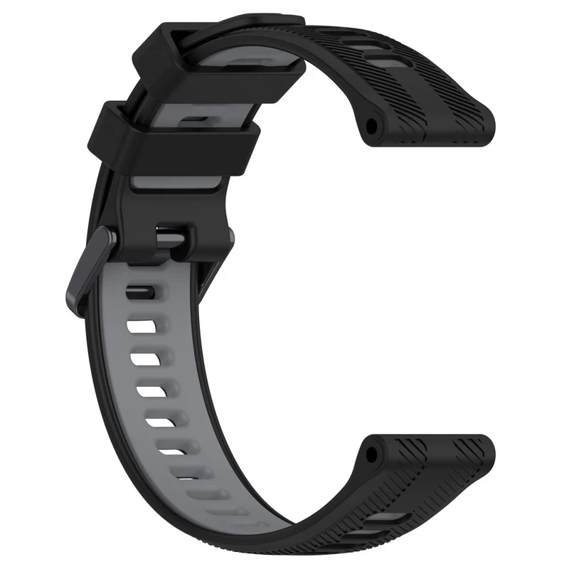 22mm Garmin / Coros / Amazfit dual color silicone strap - Black / Grey