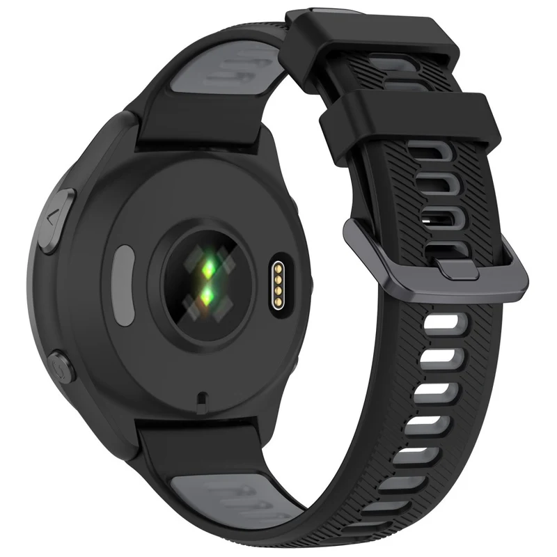 22mm Garmin / Coros / Amazfit dual color silicone strap - Black / Grey