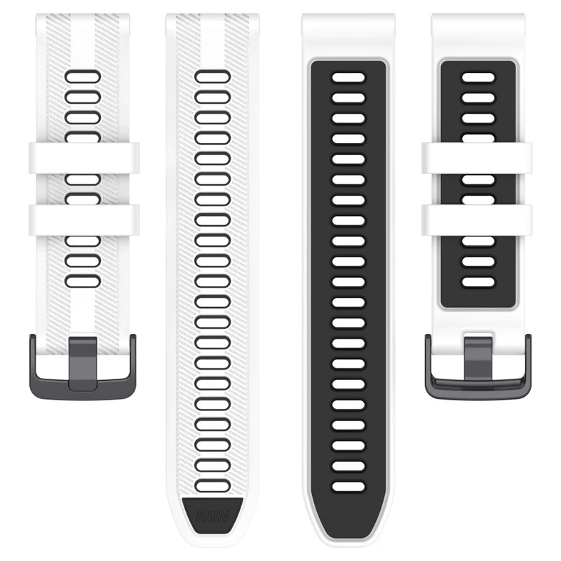 22mm Garmin / Coros / Amazfit dual color silicone strap - Black / Grey