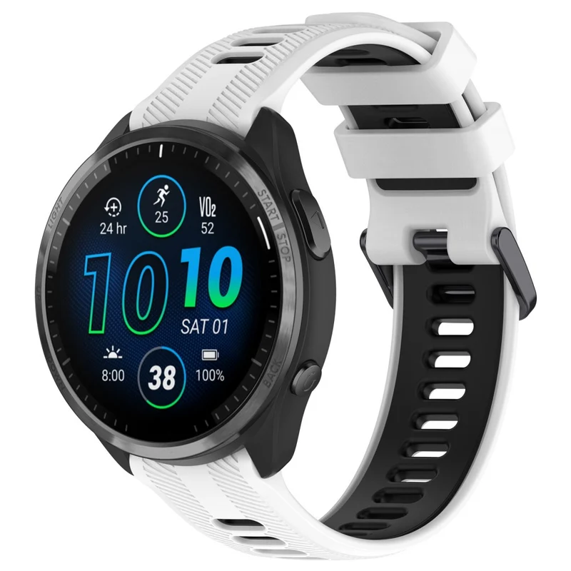 22mm Garmin / Coros / Amazfit dual color silicone strap - Black / Grey