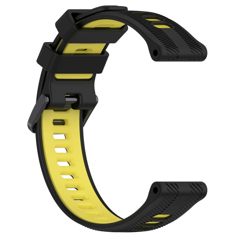 22mm Garmin / Coros / Amazfit dual color silicone strap - Black / Grey