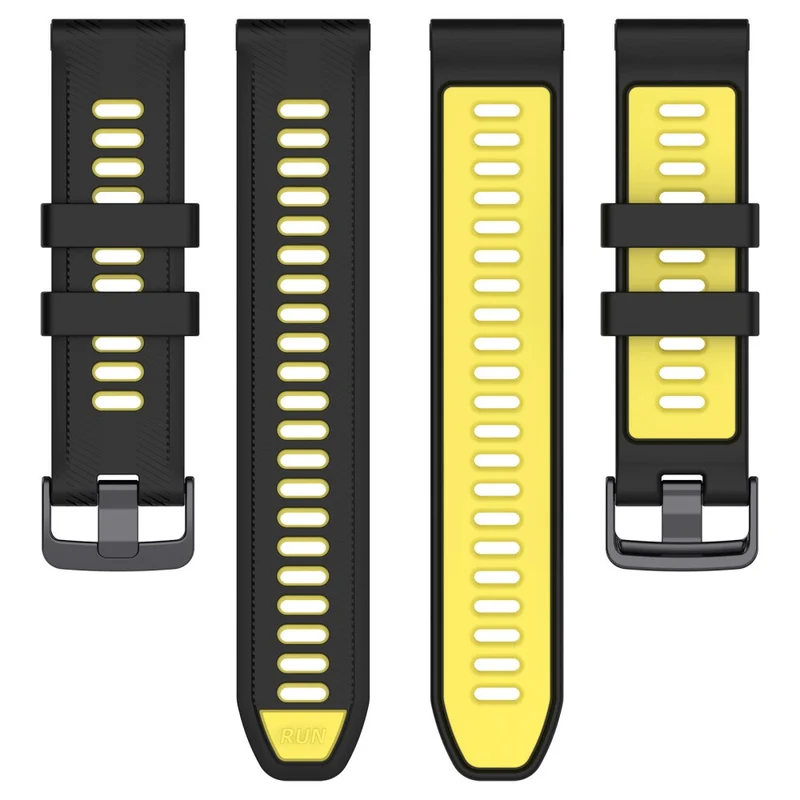 22mm Garmin / Coros / Amazfit dual color silicone strap - Black / Grey