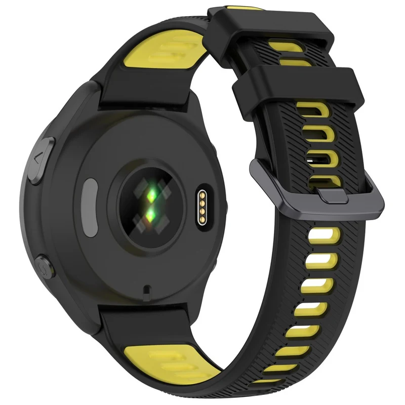 22mm Garmin / Coros / Amazfit dual color silicone strap - Black / Grey