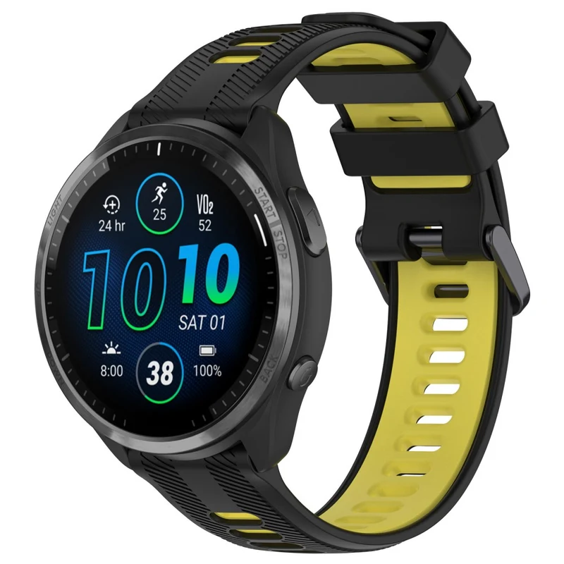 22mm Garmin / Coros / Amazfit dual color silicone strap - Black / Grey