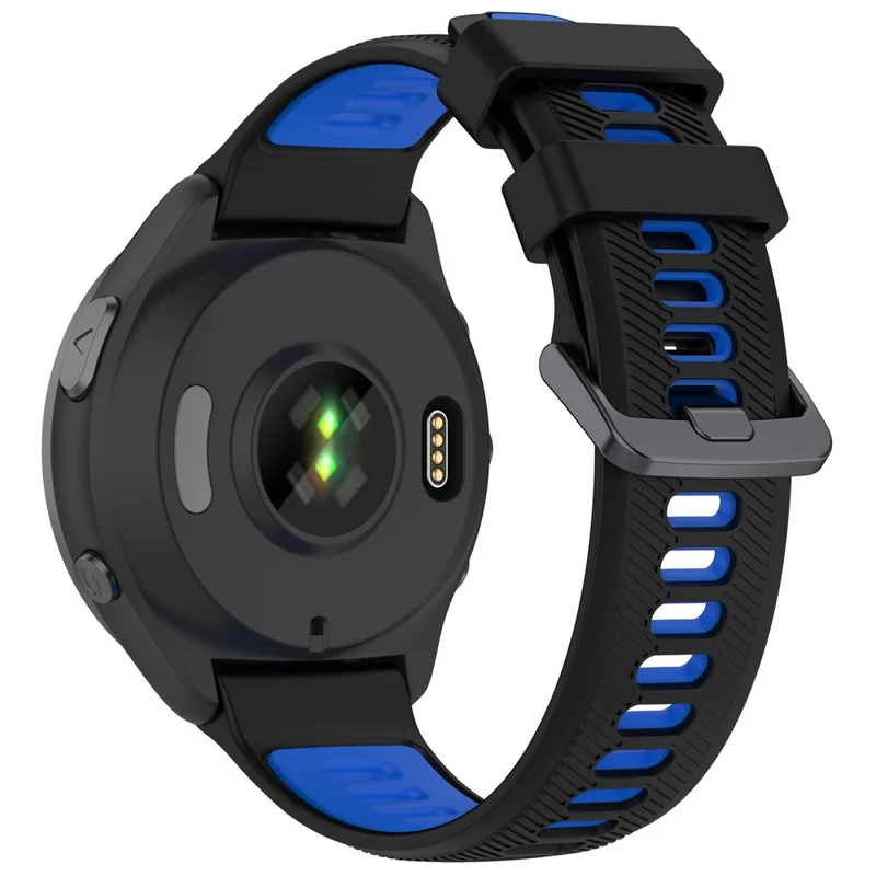 22mm Garmin / Coros / Amazfit dual color silicone strap - Black / Grey
