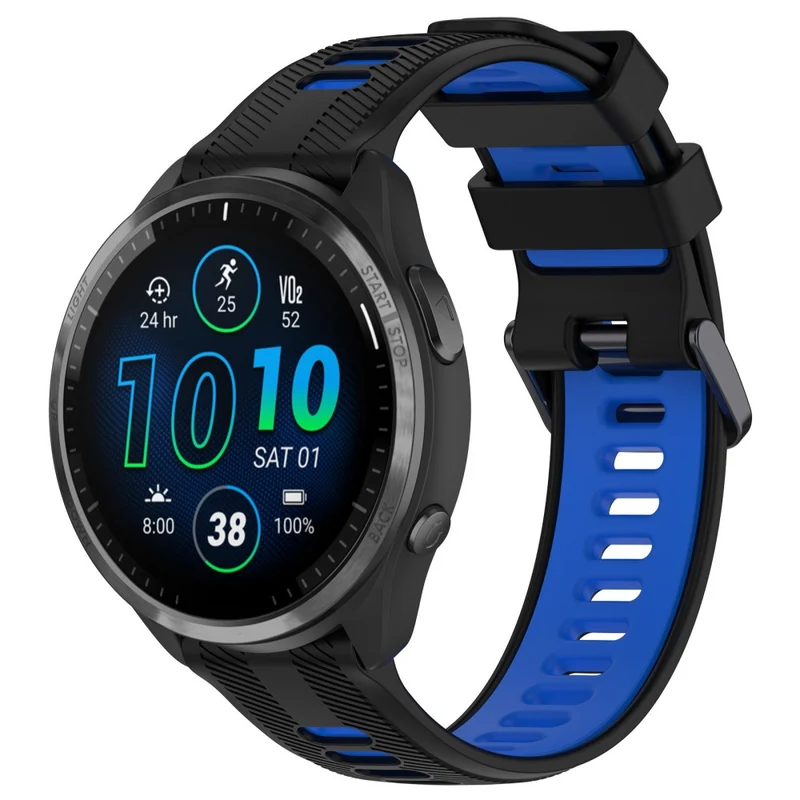 22mm Garmin / Coros / Amazfit dual color silicone strap - Black / Grey