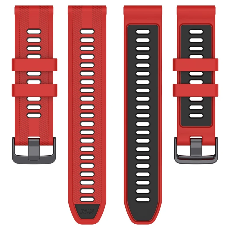 22mm Garmin / Coros / Amazfit dual color silicone strap - Black / Grey