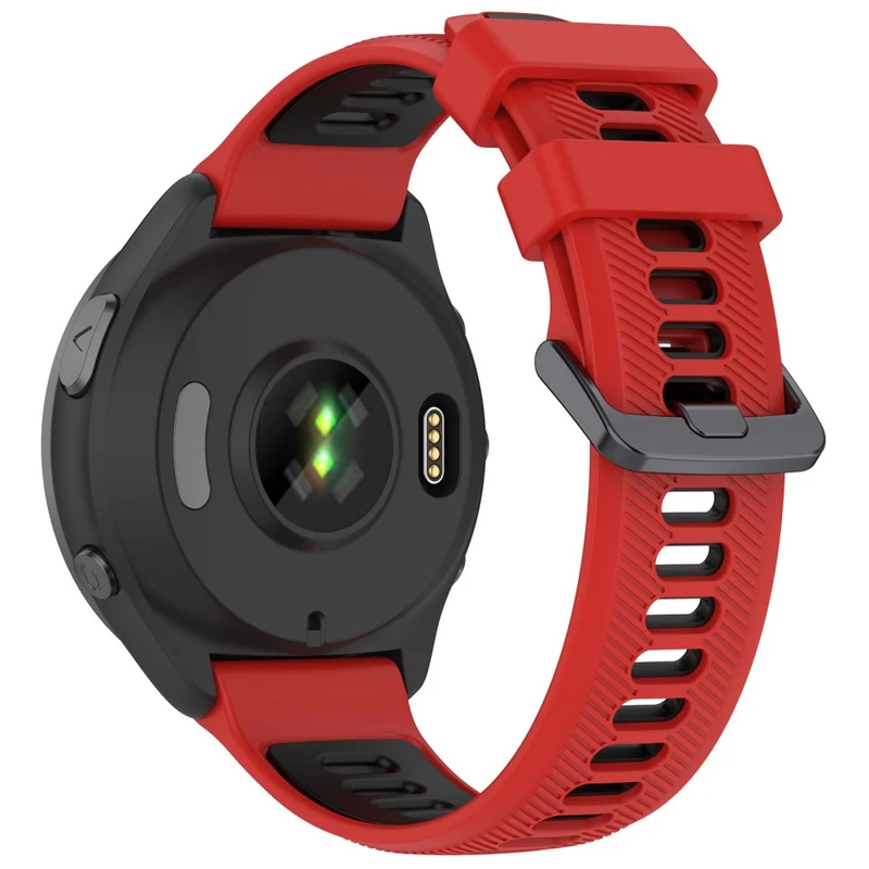 22mm Garmin / Coros / Amazfit dual color silicone strap - Black / Grey