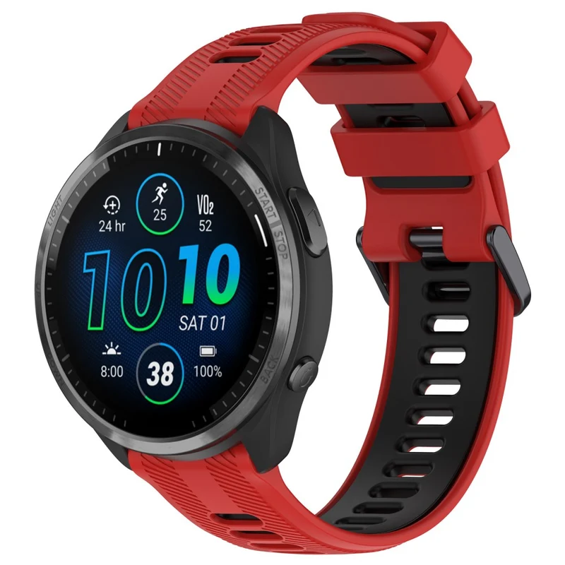22mm Garmin / Coros / Amazfit dual color silicone strap - Black / Grey