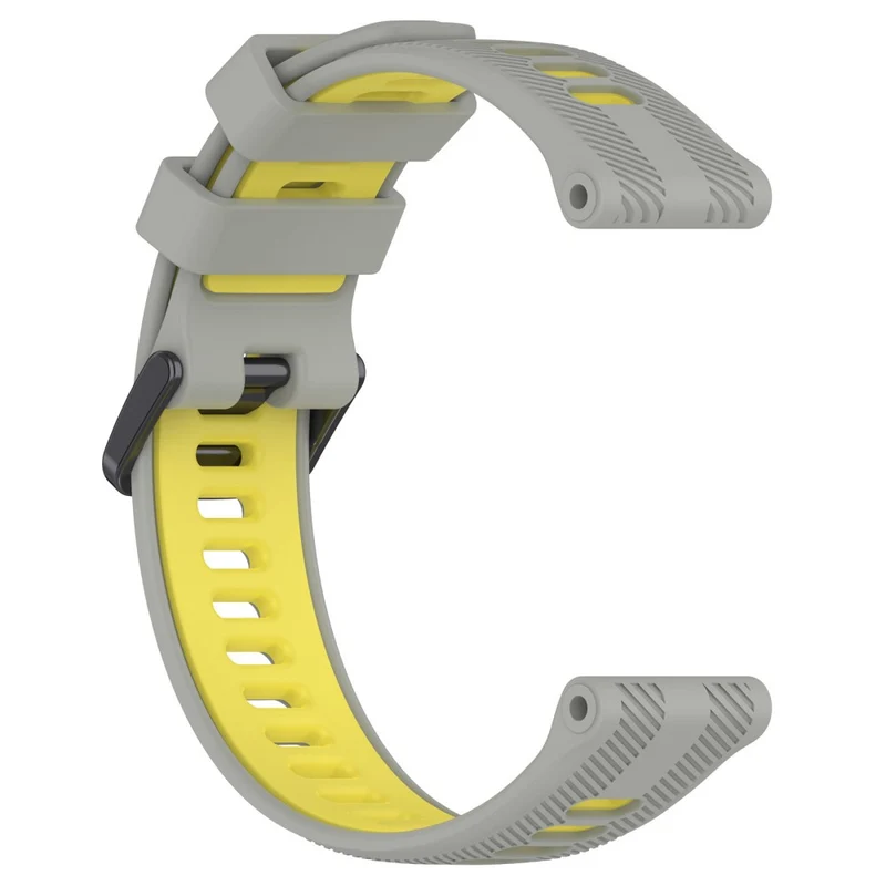 22mm Garmin / Coros / Amazfit dual color silicone strap - Black / Grey