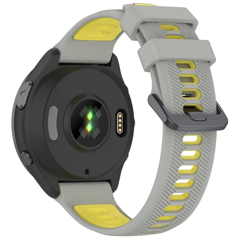 22mm Garmin / Coros / Amazfit dual color silicone strap - Black / Grey
