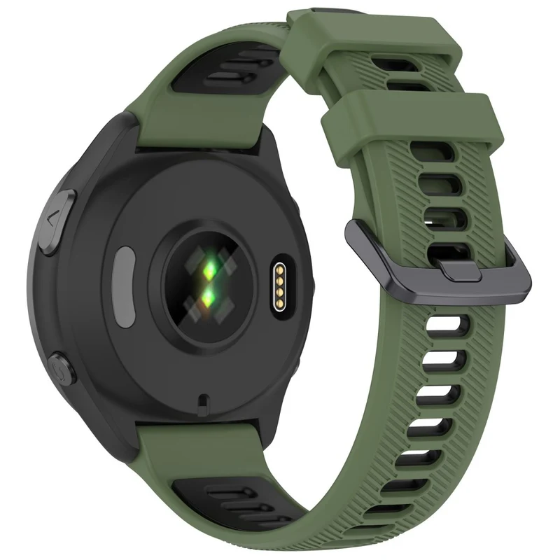 22mm Garmin / Coros / Amazfit dual color silicone strap - Black / Grey