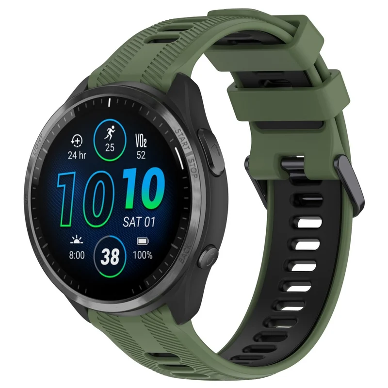 22mm Garmin / Coros / Amazfit dual color silicone strap - Black / Grey