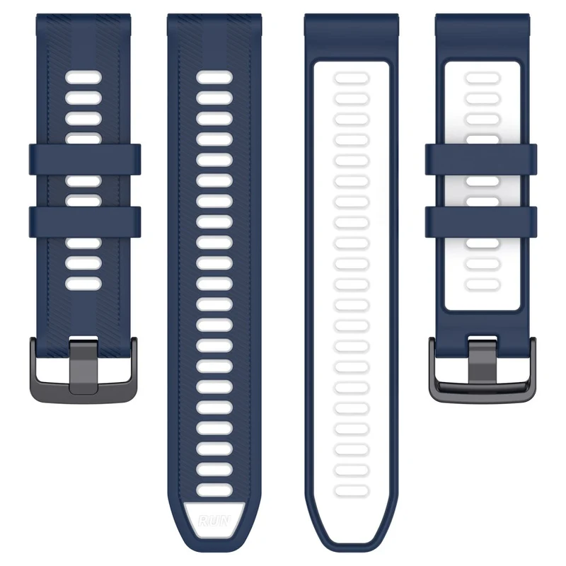 22mm Garmin / Coros / Amazfit dual color silicone strap - Black / Grey