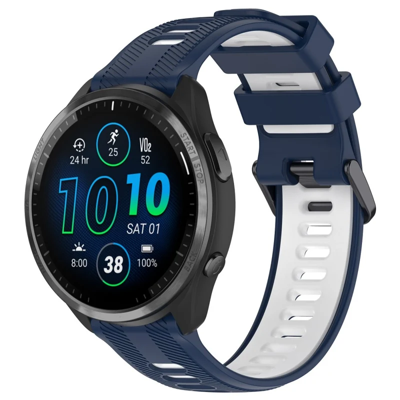 22mm Garmin / Coros / Amazfit dual color silicone strap - Black / Grey