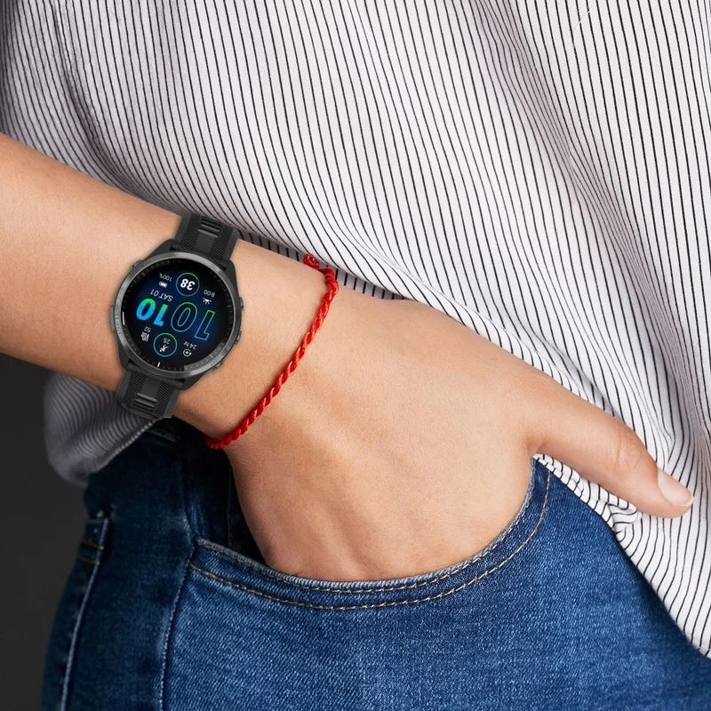 22mm Garmin / Coros / Amazfit dual color silicone strap - Black / Grey