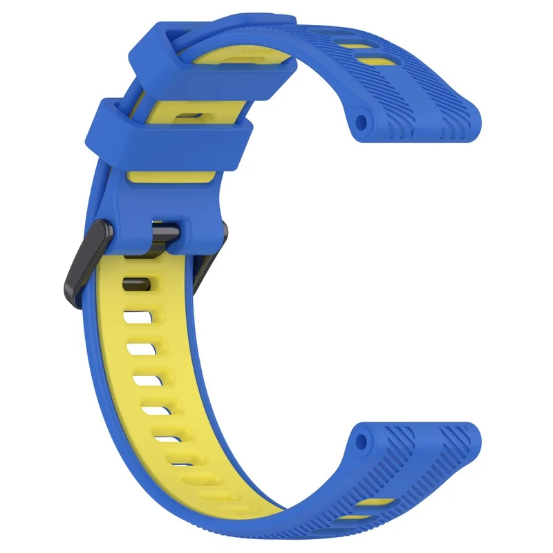 22mm Garmin / Coros / Amazfit dual color silicone strap - Black / Grey