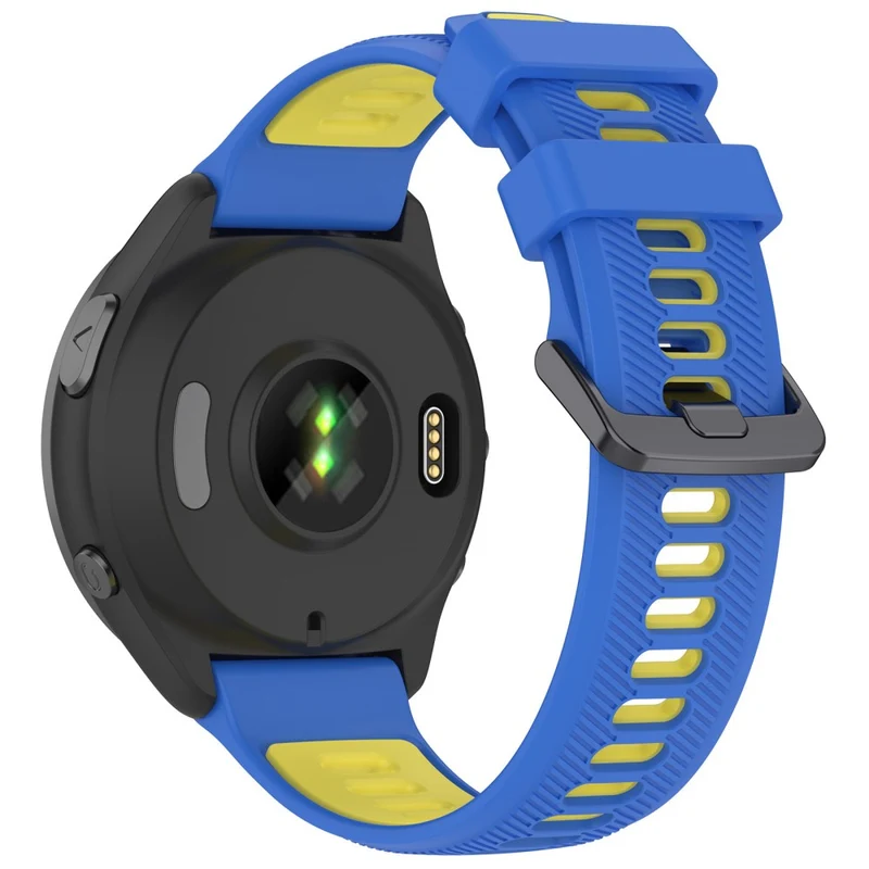 22mm Garmin / Coros / Amazfit dual color silicone strap - Black / Grey