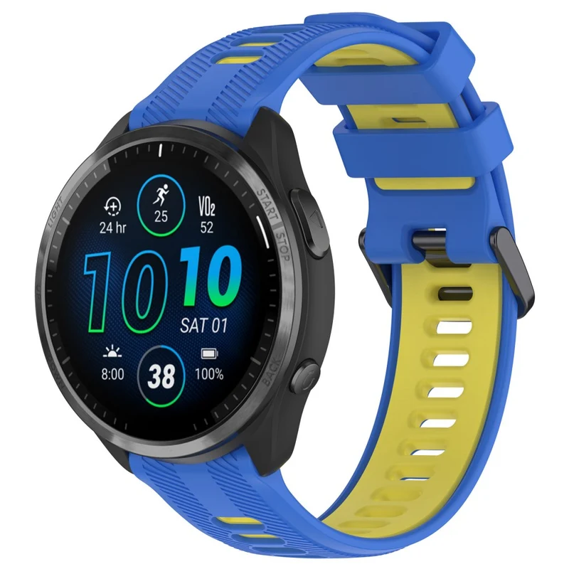 22mm Garmin / Coros / Amazfit dual color silicone strap - Black / Grey