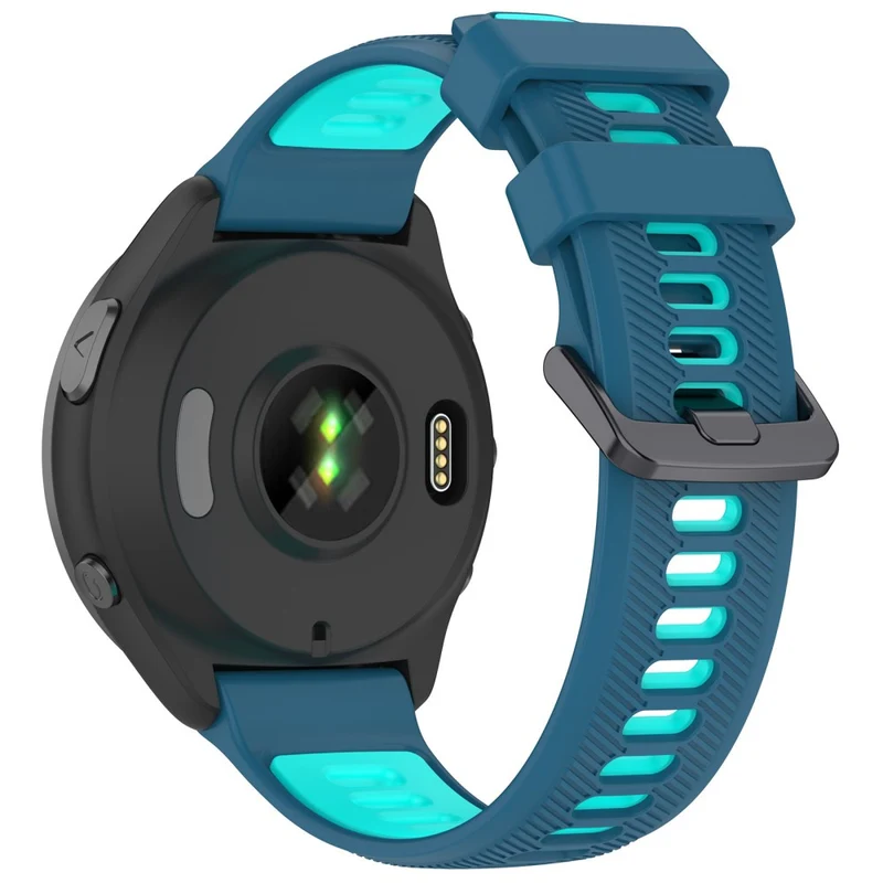 22mm Garmin / Coros / Amazfit dual color silicone strap - Black / Grey