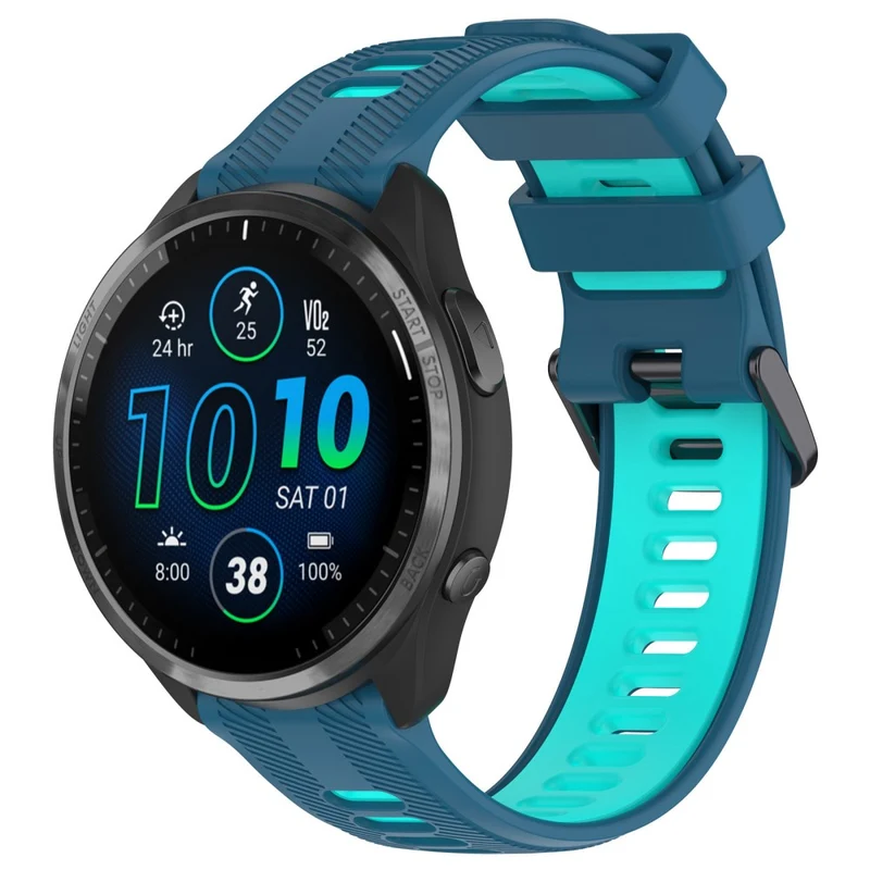 22mm Garmin / Coros / Amazfit dual color silicone strap - Black / Grey
