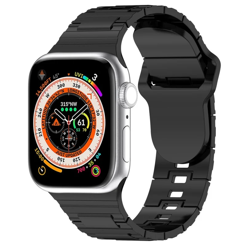 Apple Watch Series 8 (41mm) electroplating silicone strap - Titanium Black