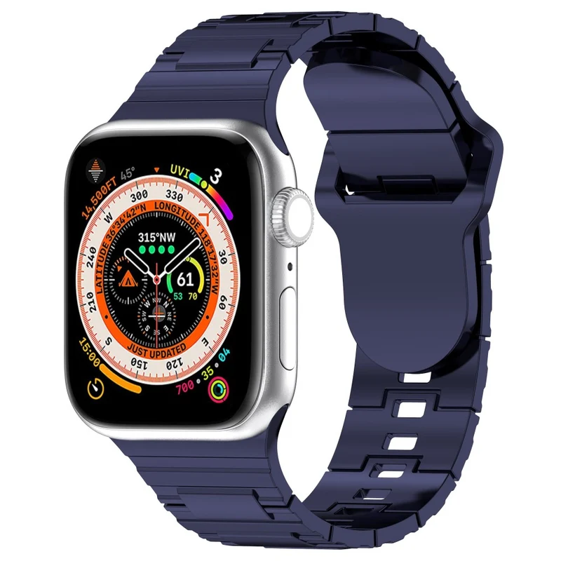 Apple Watch Series 8 (41mm) electroplating silicone strap - Titanium Black