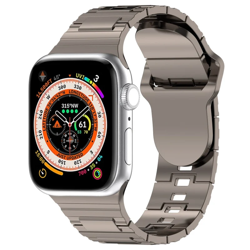 Apple Watch Series 8 (45mm) / Watch Ultra electroplating silicone strap - Titanium Black