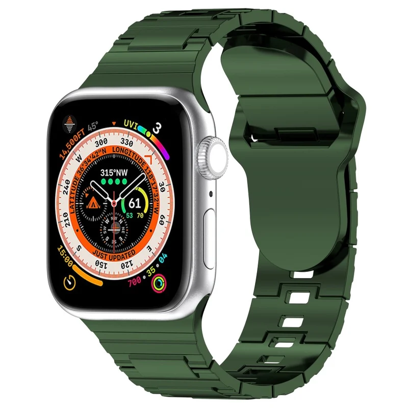 Apple Watch Series 8 (45mm) / Watch Ultra electroplating silicone strap - Titanium Black