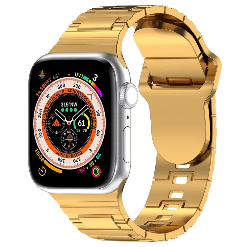 Apple Watch Series 8 (45mm) / Watch Ultra electroplating silicone strap - Titanium Black