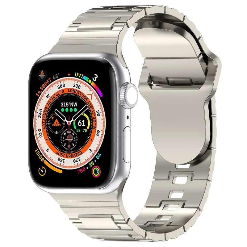 Apple Watch Series 8 (45mm) / Watch Ultra electroplating silicone strap - Titanium Black