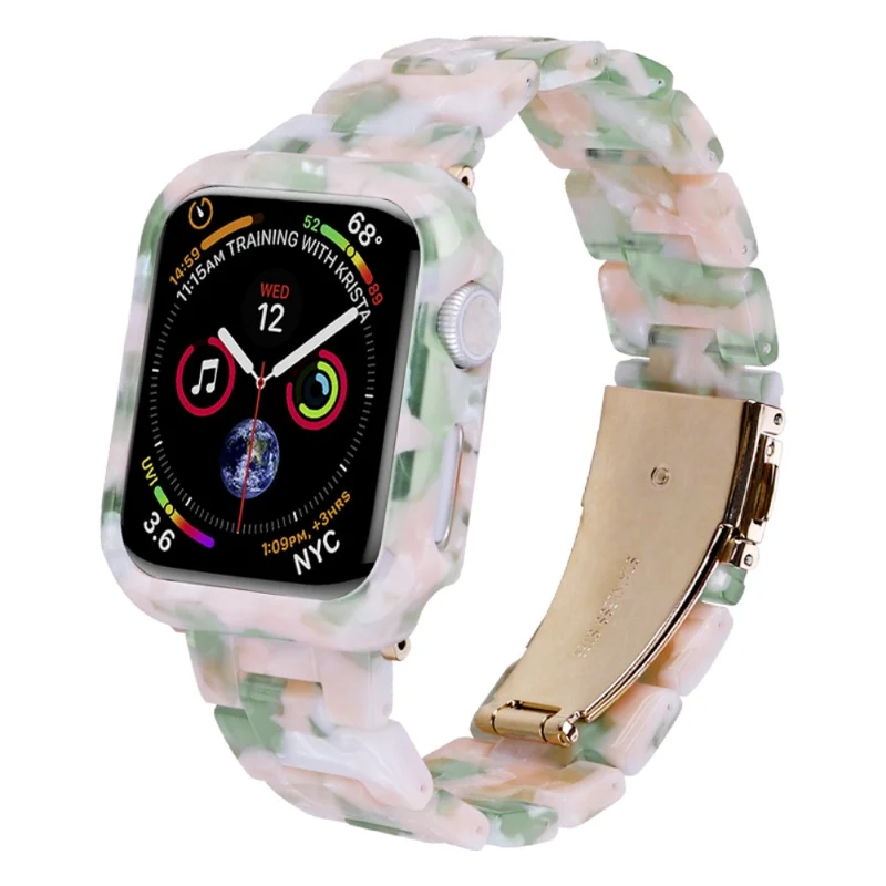 Apple Watch Series 8 (45mm) resin style strap with cover - Rainbow