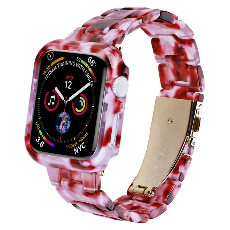 Apple Watch Series 8 (45mm) resin style strap with cover - Rainbow