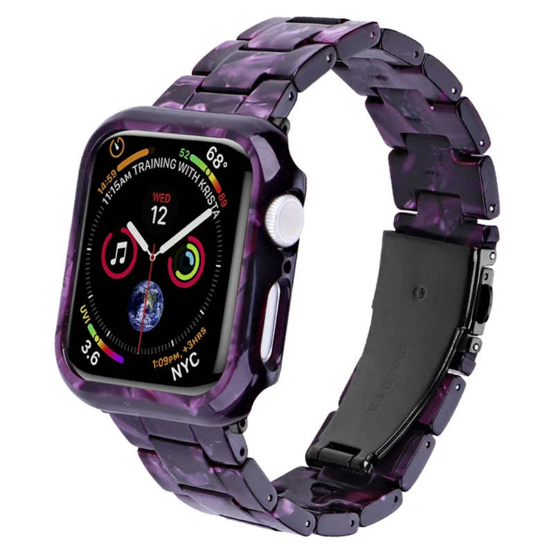 Apple Watch Series 8 (45mm) resin style strap with cover - Rainbow