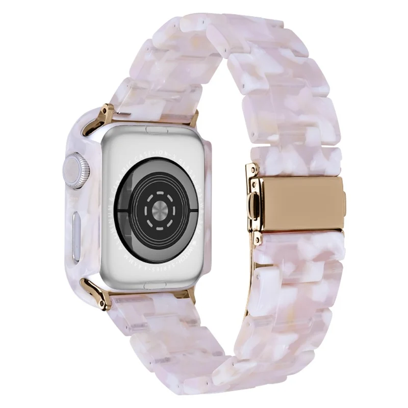 Apple Watch SE 2022 (44mm) / SE / 6 / 5 / 4 resin style strap with cover - Rainbow