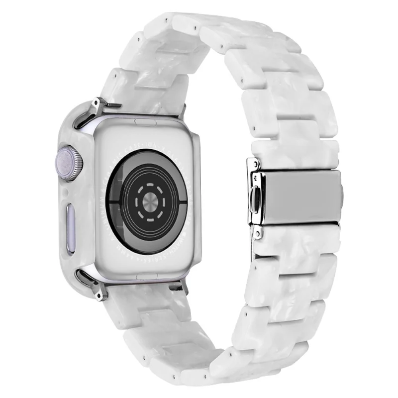 Apple Watch SE 2022 (44mm) / SE / 6 / 5 / 4 resin style strap with cover - Rainbow